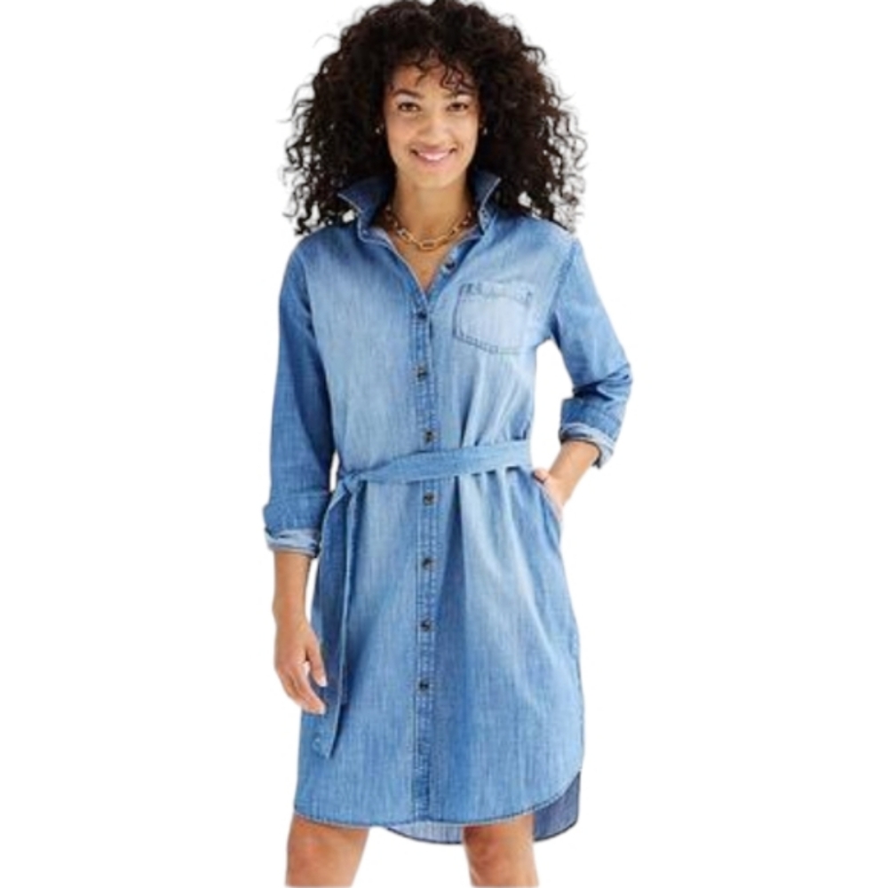 New Sonoma Goods For LifeWomen's XL Button Midi Shirt Dress 100% Cotton